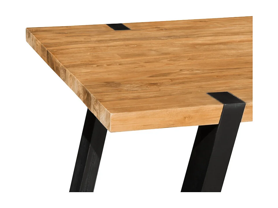 Table L. 180 cm en bois de teck recyclé et pieds en métal - EDWARDS