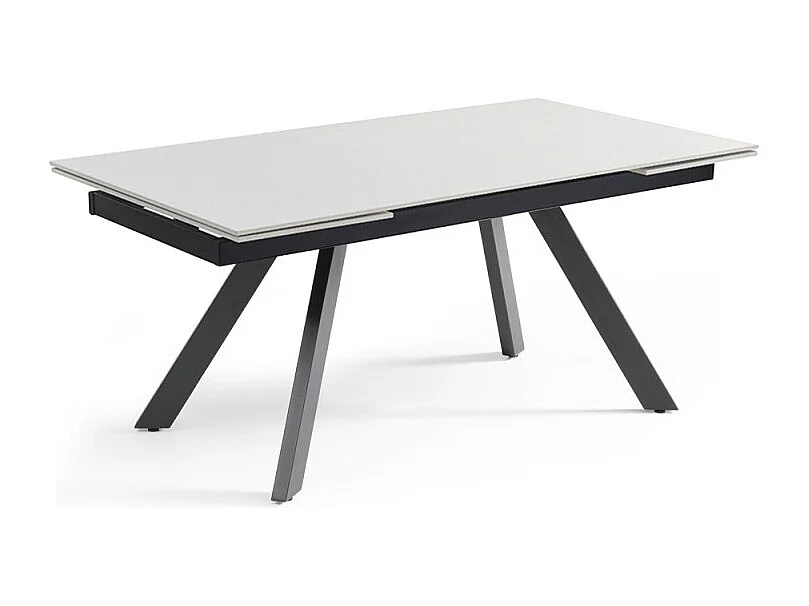 Table extensible 180/260 cm céramique blanc pieds inclinés - OREGON 08