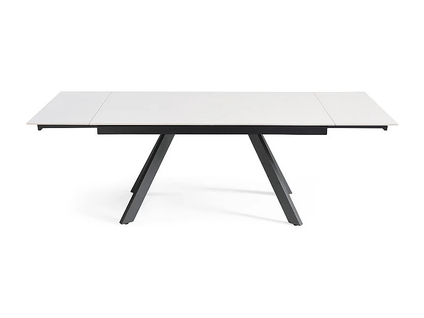 Table extensible 180/260 cm céramique blanc pieds inclinés - OREGON 08
