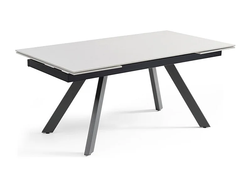 Table extensible 180/260 cm céramique blanc pieds inclinés - OREGON 08