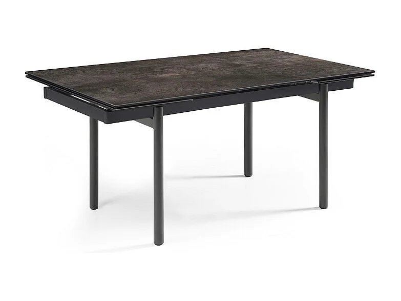 Table extensible 180/260 cm céramique gris vieilli pieds droits - MAINE 09