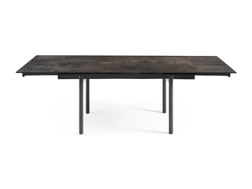 Table extensible 180/260 cm céramique gris vieilli pieds droits - MAINE 09