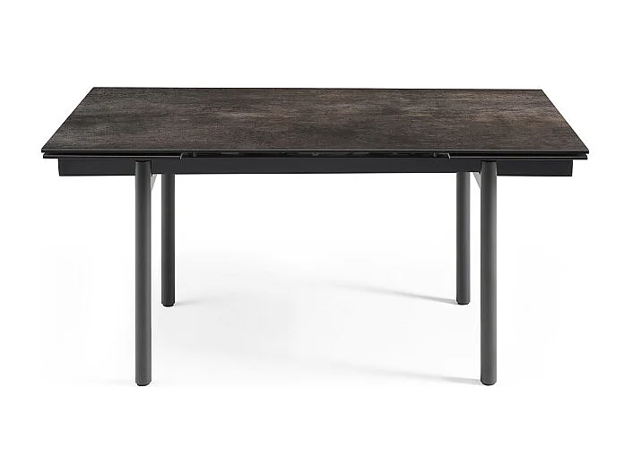 Table extensible 180/260 cm céramique gris vieilli pieds droits - MAINE 09