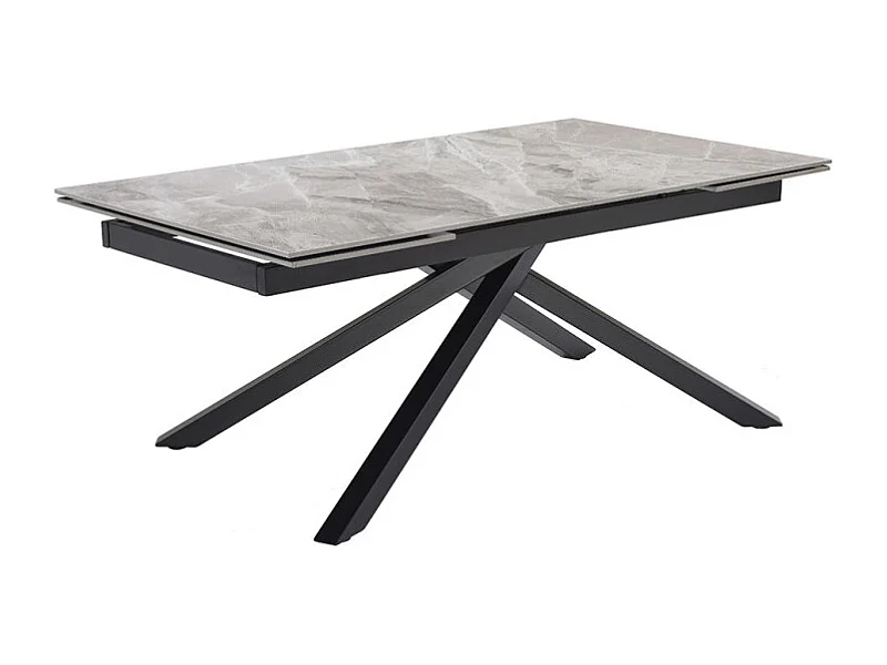 Table extensible 180/260 cm céramique marbré laqué pied torsadé - DAKOTA 05