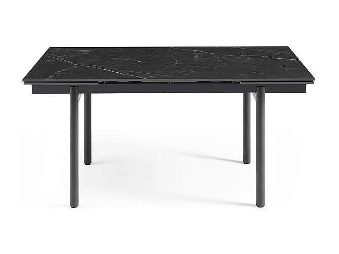 Table extensible 180/260 cm céramique noir marbré pieds droits - INDIANA 09