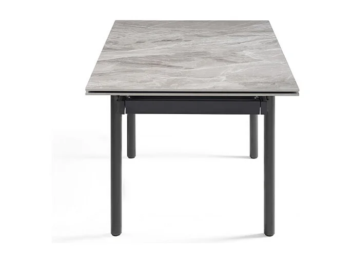 Table extensible 180/260 cm céramique marbré laqué pieds droits - DAKOTA 09