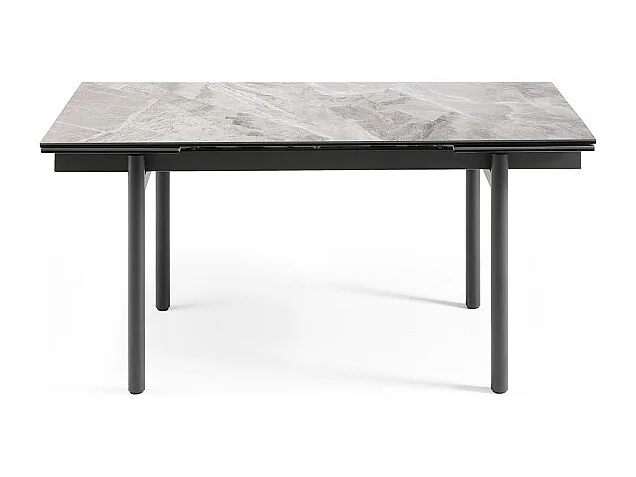 Table extensible 180/260 cm céramique marbré laqué pieds droits - DAKOTA 09