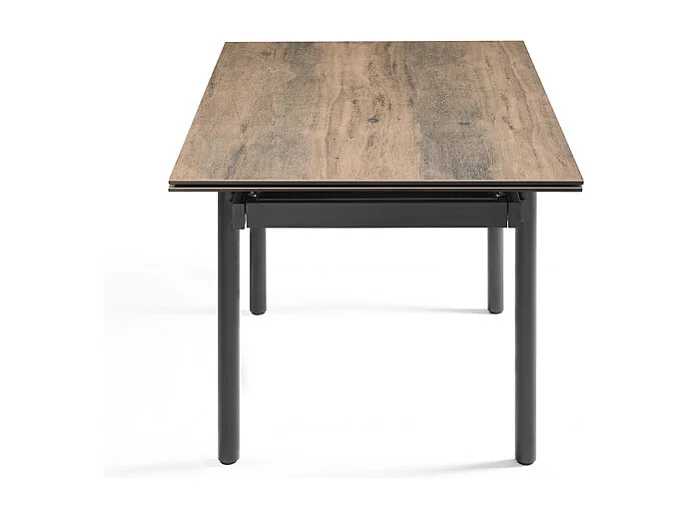 Table extensible 180/260 cm céramique effet bois pieds droits - TEXAS 09