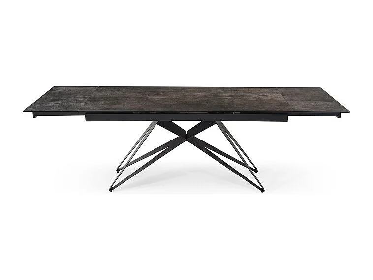 Table extensible 180/260 cm céramique gris vieilli pied géométrique - MAINE 03