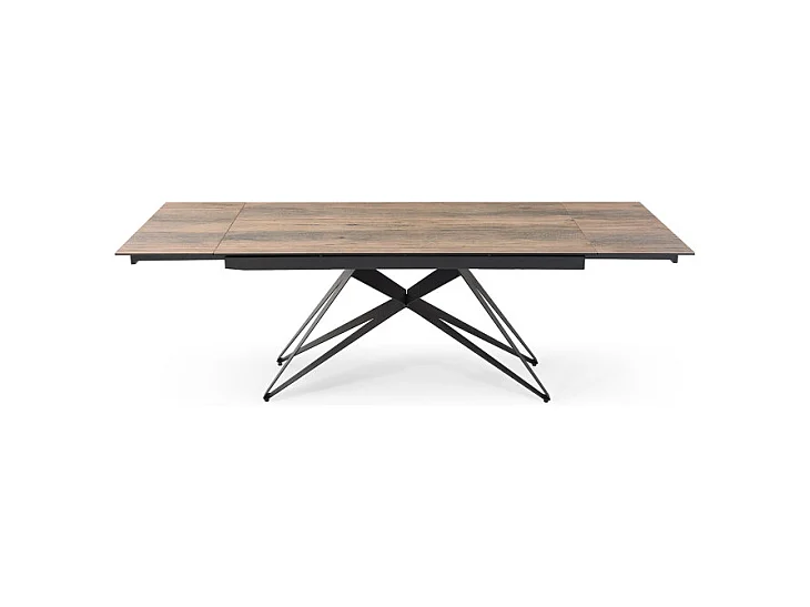 Table extensible 180/260 cm céramique effet bois pied géométrique - TEXAS 03