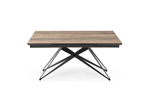 Table extensible 180/260 cm céramique effet bois pied géométrique - TEXAS 03