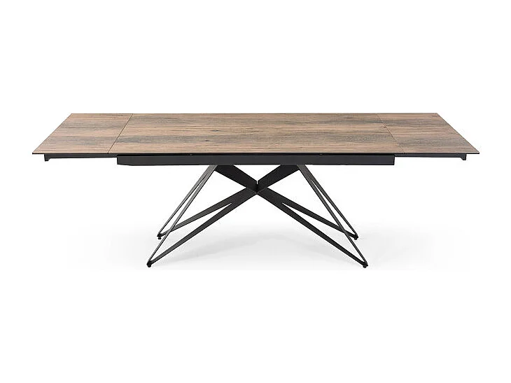 Table extensible 180/260 cm céramique effet bois pied géométrique - TEXAS 03