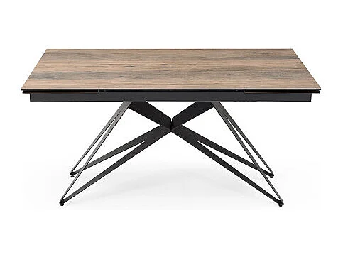 Table extensible 180/260 cm céramique effet bois pied géométrique - TEXAS 03