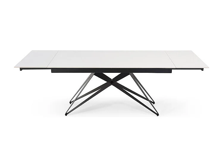 Table extensible 180/260 cm céramique blanc pied géométrique - OREGON 03