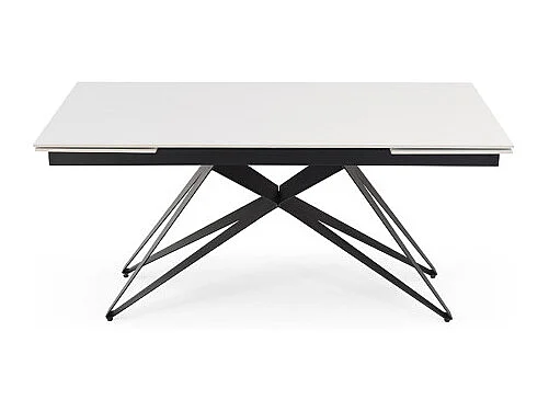 Table extensible 180/260 cm céramique blanc pied géométrique - OREGON 03