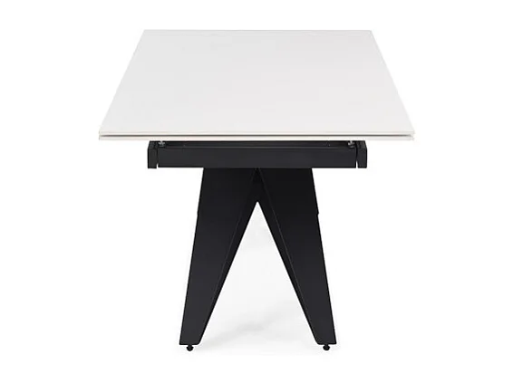 Table extensible 180/260 cm céramique blanc pied géométrique - OREGON 03