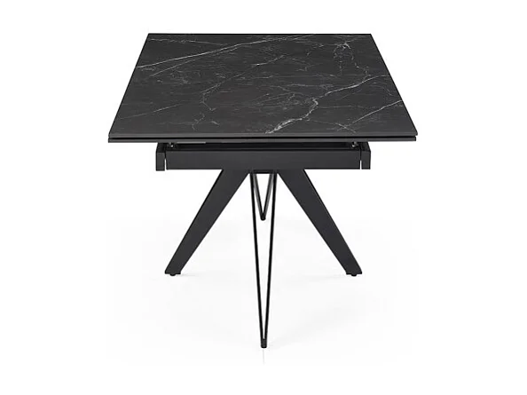 Table extensible 180/260 cm céramique noir marbré pied étoile - INDIANA 06