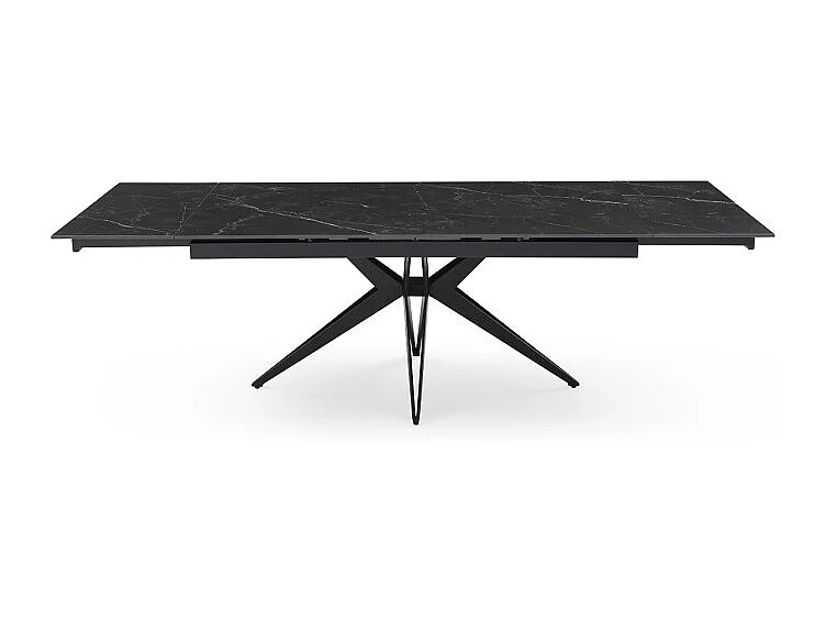 Table extensible 180/260 cm céramique noir marbré pied étoile - INDIANA 06