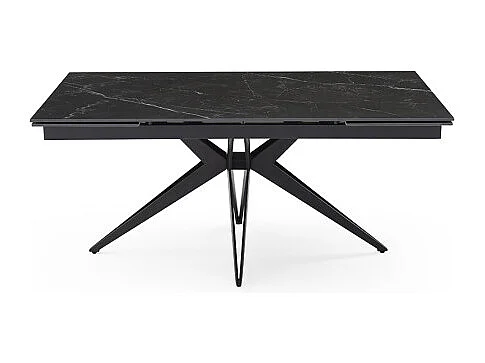 Table extensible 180/260 cm céramique noir marbré pied étoile - INDIANA 06