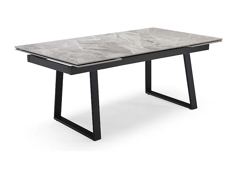 Table extensible 180/260 cm céramique marbré laqué pieds luge - DAKOTA 02
