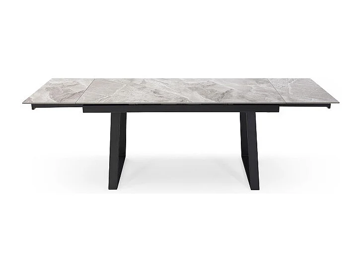 Table extensible 180/260 cm céramique marbré laqué pieds luge - DAKOTA 02