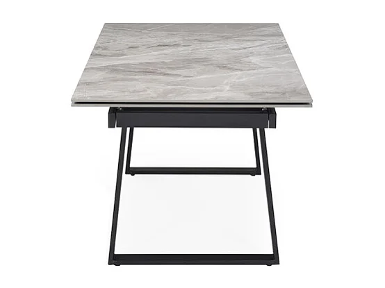Table extensible 180/260 cm céramique marbré laqué pieds luge - DAKOTA 02