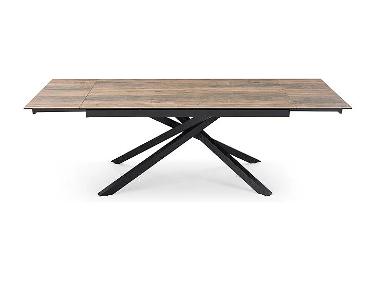 Table extensible 180/260 cm céramique effet bois pied torsadé - TEXAS 05