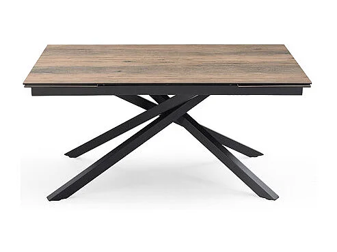 Table extensible 180/260 cm céramique effet bois pied torsadé - TEXAS 05