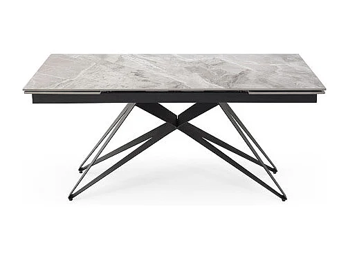 Table extensible 180/260 cm céramique marbré laqué pied géométrique - DAKOTA 03