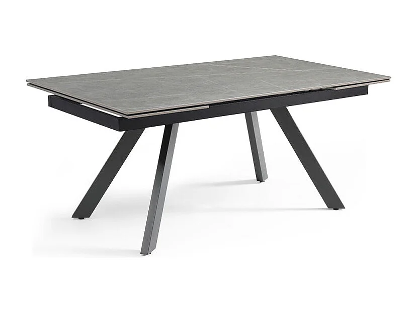Table extensible 180/260 cm céramique gris marbré pieds inclinés - ARIZONA 08