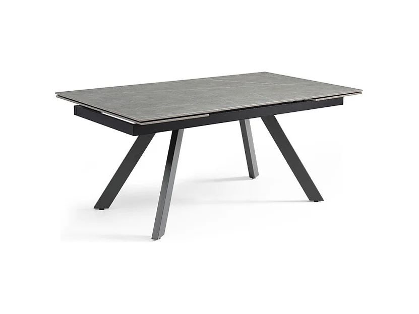 Table extensible 180/260 cm céramique gris marbré pieds inclinés - ARIZONA 08
