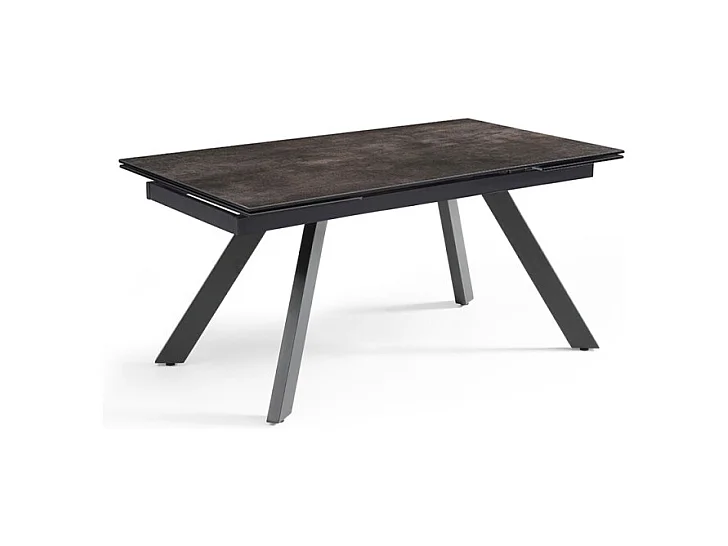 Table extensible 180/260 cm céramique gris vieilli pieds inclinés - MAINE 08