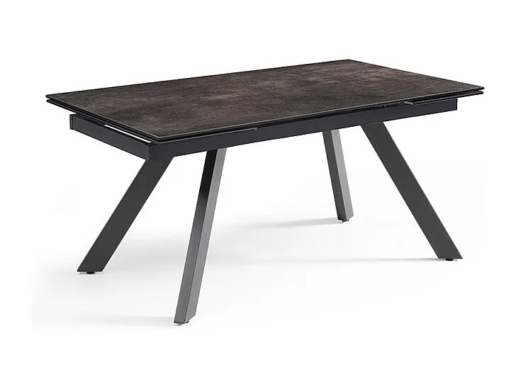 Table extensible 180/260 cm céramique gris vieilli pieds inclinés - MAINE 08