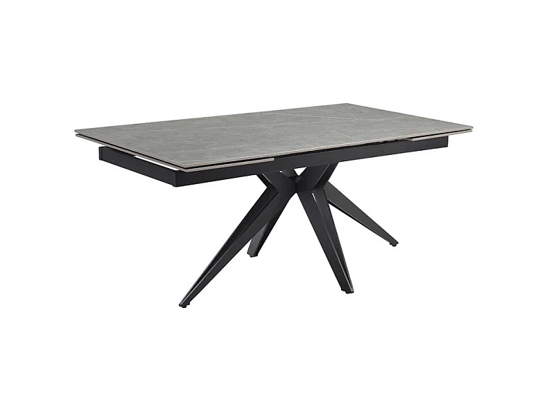 Table extensible 180/260 cm céramique gris marbré pied étoile - ARIZONA 06