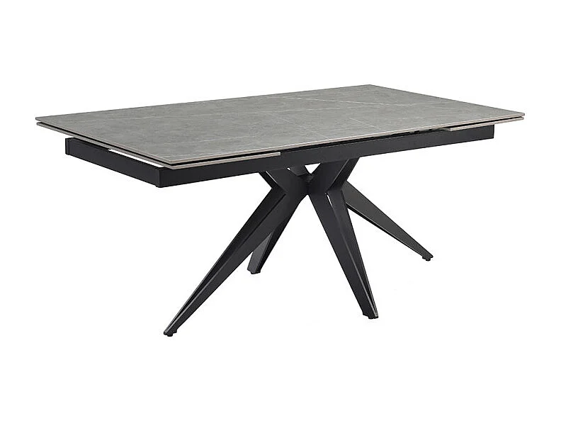 Table extensible 180/260 cm céramique gris marbré pied étoile - ARIZONA 06