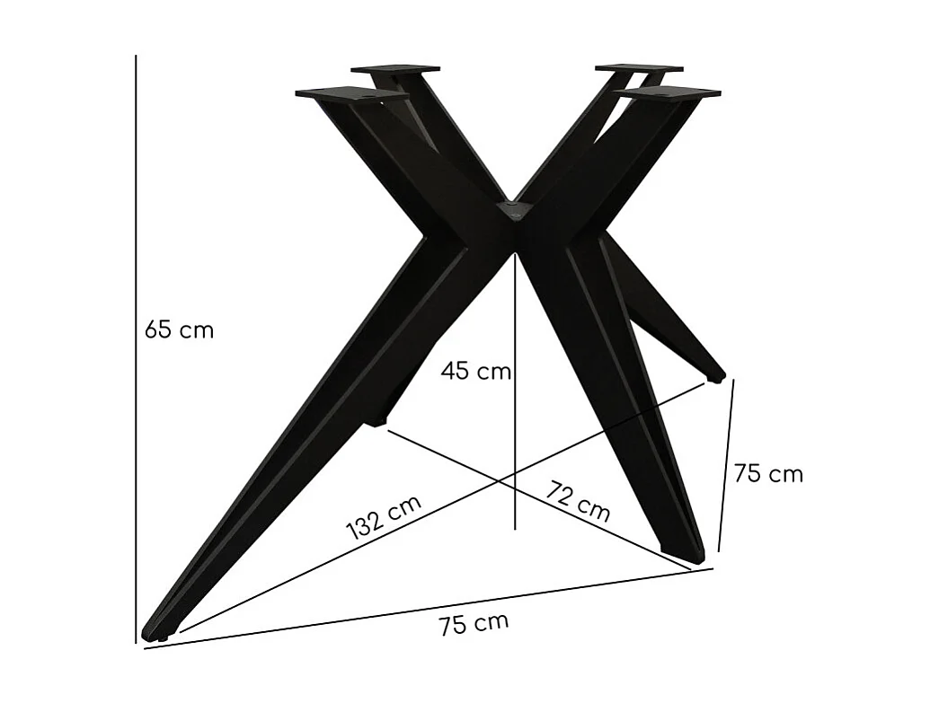Table extensible 180/260 cm céramique gris marbré pied étoile - ARIZONA 06