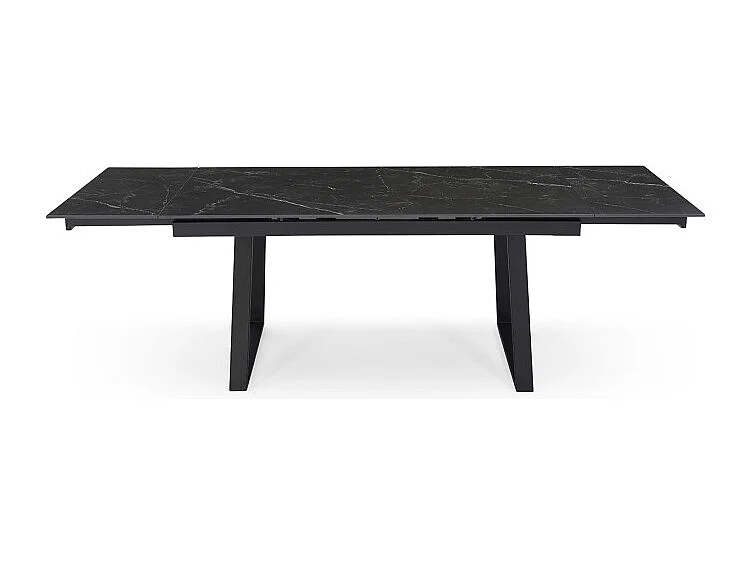 Table extensible 180/260 cm céramique noir marbré pieds luge - INDIANA 02