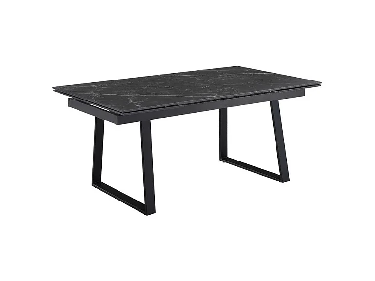 Table extensible 180/260 cm céramique noir marbré pieds luge - INDIANA 02