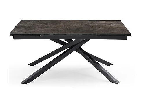 Table extensible 180/260 cm céramique gris vieilli pied torsadé - MAINE 05