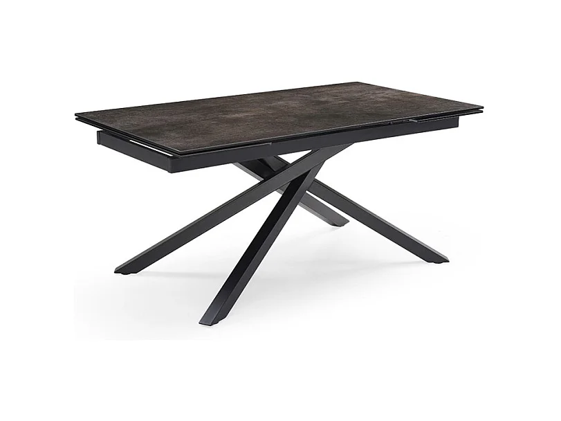 Table extensible 180/260 cm céramique gris vieilli pied torsadé - MAINE 05