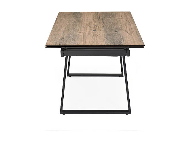 Table extensible 180/260 cm céramique effet bois pieds luge - TEXAS 02