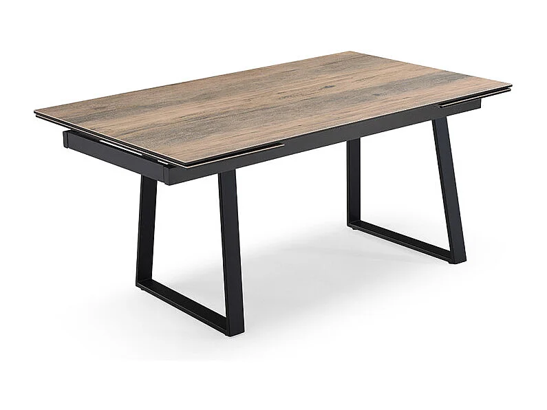 Table extensible 180/260 cm céramique effet bois pieds luge - TEXAS 02