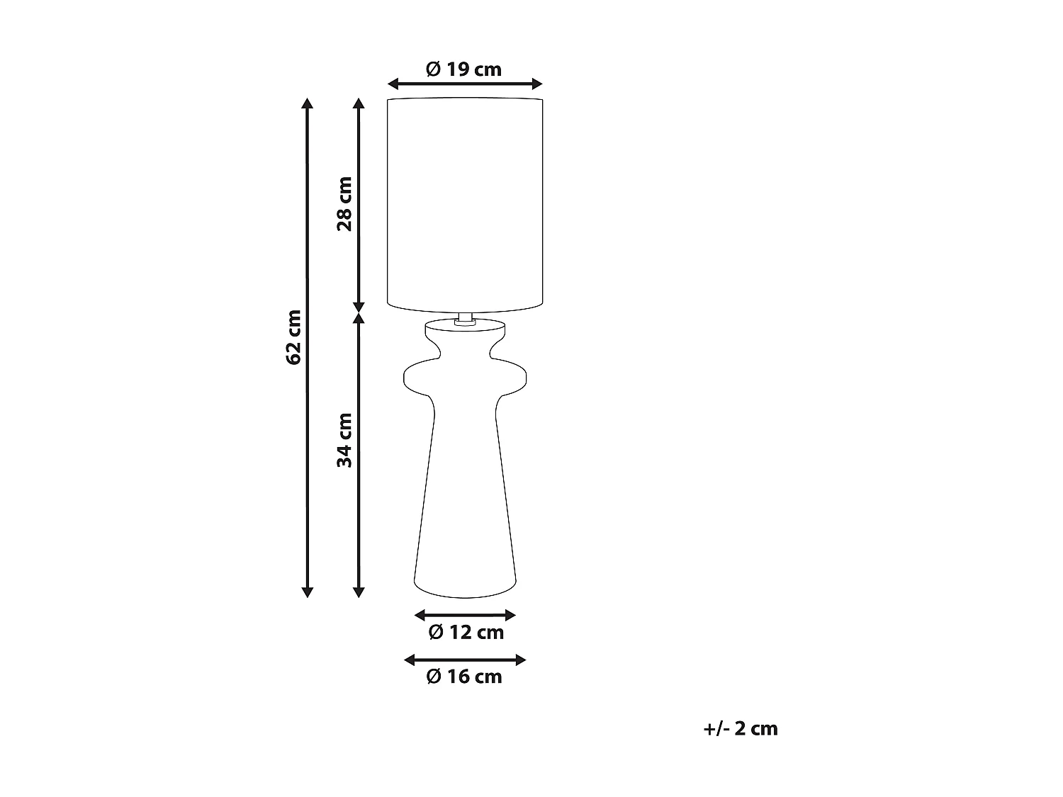 Tischlampe Keramik Vasenform rot mit Schirm Kunstwildleder Trommelform Oteros