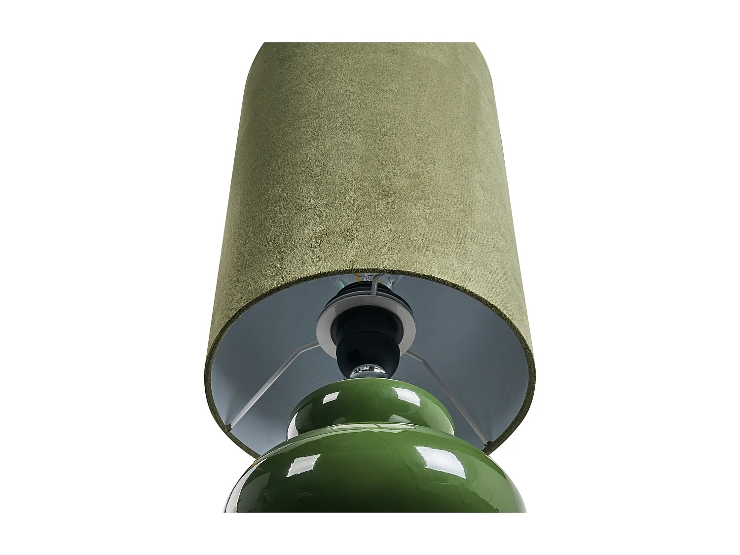 Tischlampe aus Kunstwildleder Grün OTEROS