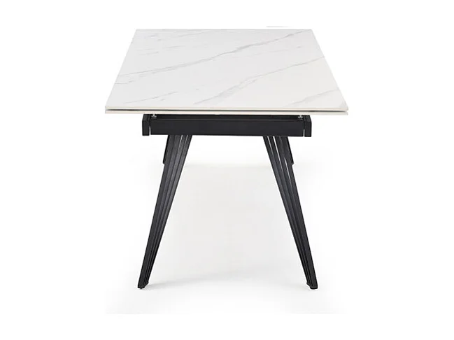 Table extensible 180/260 cm céramique blanc marbré pieds filaires - NEVADA 01