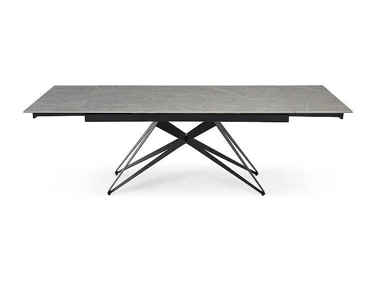 Table extensible 180/260 cm céramique gris marbré pied géométrique - ARIZONA 03