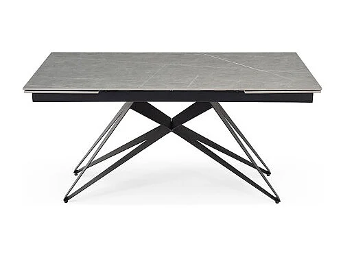 Table extensible 180/260 cm céramique gris marbré pied géométrique - ARIZONA 03