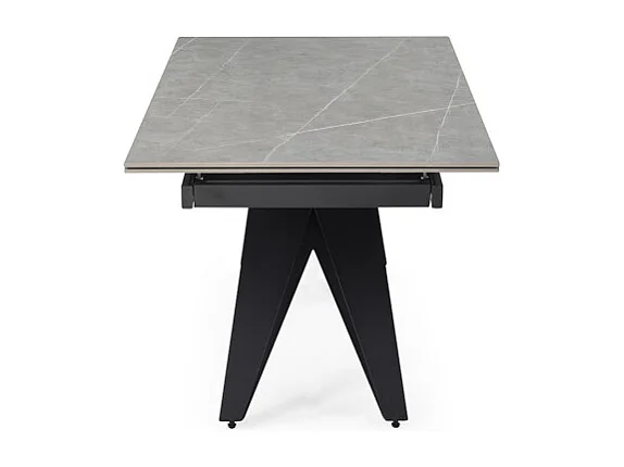 Table extensible 180/260 cm céramique gris marbré pied géométrique - ARIZONA 03
