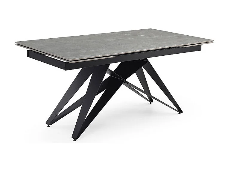 Table extensible 180/260 cm céramique gris marbré pied géométrique - ARIZONA 03