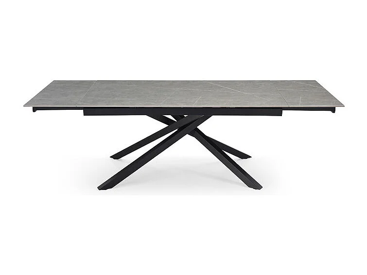 Table extensible 180/260 cm céramique gris marbré pied torsadé - ARIZONA 05